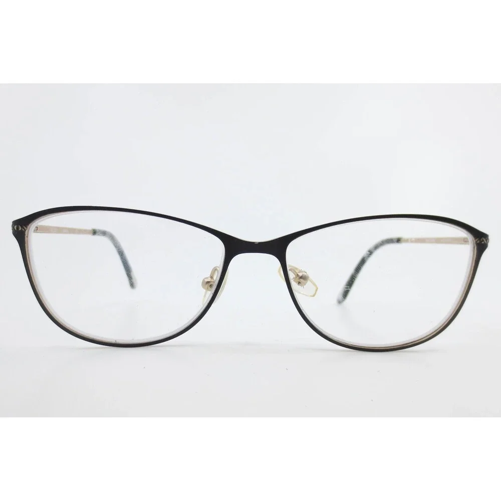 XOXO Sarasota Black Gold Cat Eye Eyeglass Frames 54-15-135 BLCK Metal Glasses